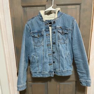 Wrangler Women’s Sherpa Lined Hooded Denim Jacket
